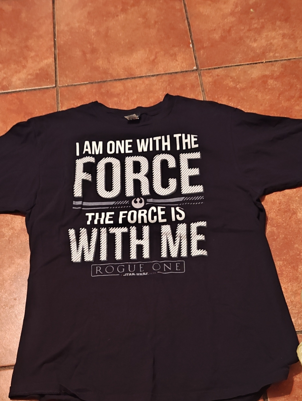 Star Wars Navy Blue "I Am One With The Force" Rogue One Graphic Tee